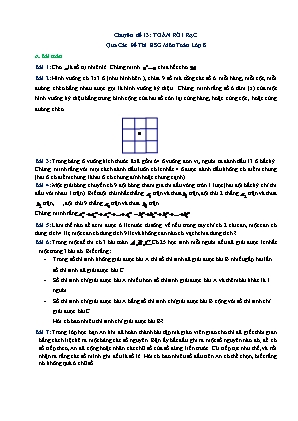 Bài ôn tập môn Toán 8 - Chuyên đề 13: Toán rời rạc