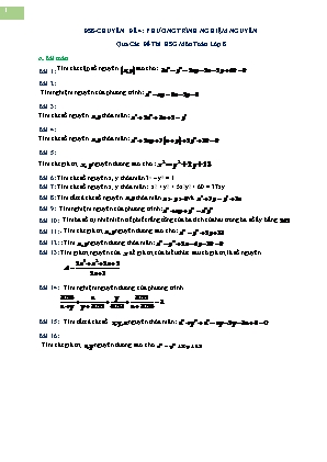 Bài ôn tập môn Toán 8 - Chuyên đề 4: Phương trình nghiệm nguyên