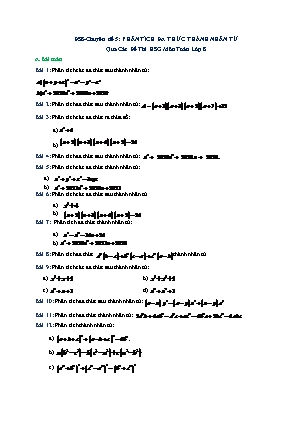 Bài ôn tập môn Toán 8 - Chuyên đề 5: Phân tích đa thức thành nhân tử