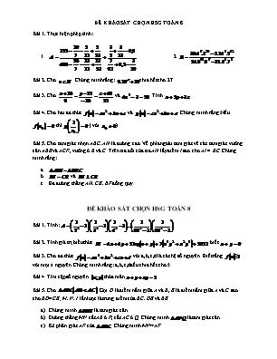 Đề khảo sát chọn HSG Toán 8