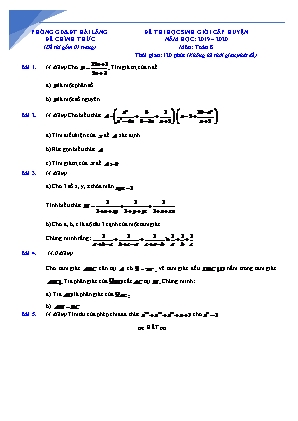 Đề thi học sinh giỏi cấp huyện - Môn: Toán 8