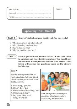 Tiếng Anh 6 - Speaking Test – Unit 3