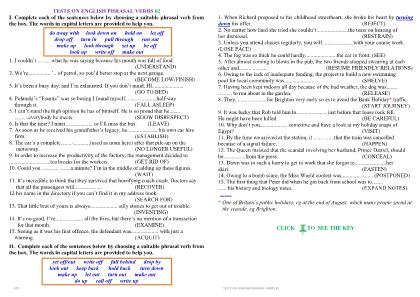 TIếng Anh 12 - Tests on English phrasal verbs 02