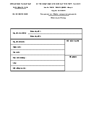 Đề thi chọn Học sinh giỏi cấp tỉnh môn Tiếng Trung Quốc - Năm học 2019-2020 - Sở Giáo dục và đào tạo tỉnh Quảng Ninh (Có đáp án)