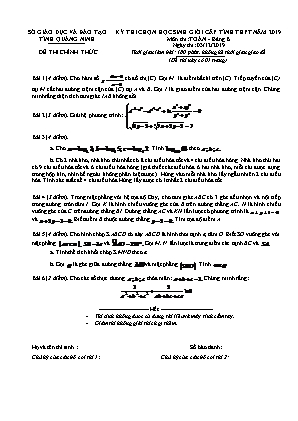 Đề thi chọn Học sinh giỏi cấp tỉnh môn Toán - Bảng B - Năm học 2019-2020 - Sở Giáo dục và đào tạo tỉnh Quảng Ninh (Có đáp án)