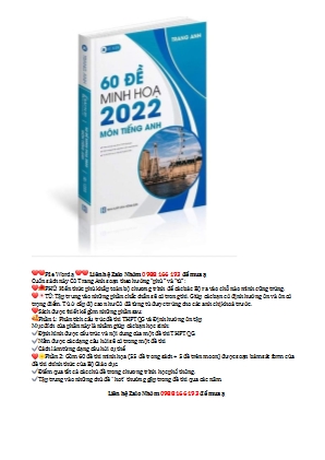 Đề thi thử THPT Quốc gia môn Tiếng Anh - Đề số 2 - Năm học 2022 (Có đáp án)