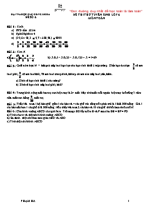 Đề thi thử tuyển sinh vào Lớp 6 môn Toán - Đề 6