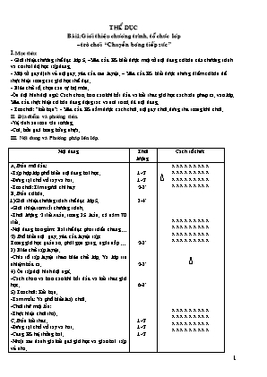 Giáo án Thể dục Lớp 5 - Chương trình cả năm