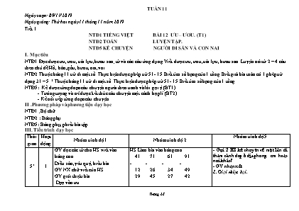 Giáo án Toán và Tiếng Việt Lớp 5 - Tuần 11 - Năm học 2019-2020