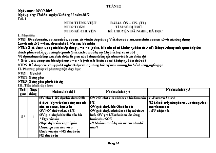 Giáo án Toán và Tiếng Việt Lớp 5 - Tuần 12 - Năm học 2019-2020