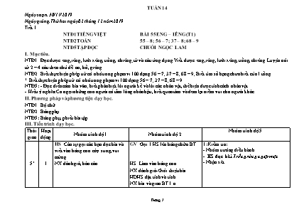 Giáo án Toán và Tiếng Việt Lớp 5 - Tuần 14 - Năm học 2019-2020