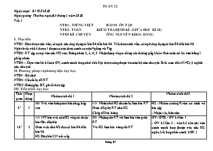 Giáo án Toán và Tiếng Việt Lớp 5 - Tuần 22 - Năm học 2019-2020