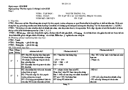 Giáo án Toán và Tiếng Việt Lớp 5 - Tuần 33 - Năm học 2019-2020