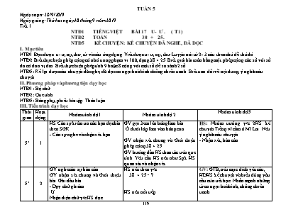 Giáo án Toán và Tiếng Việt Lớp 5 - Tuần 5 - Năm học 2019-2020