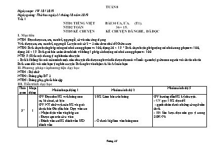 Giáo án Toán và Tiếng Việt Lớp 5 - Tuần 8 - Năm học 2019-2020