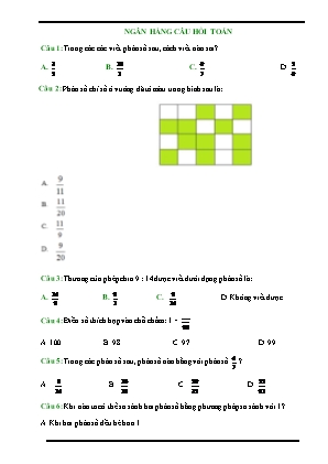 Ngân hàng câu hỏi môn Toán Lớp 5