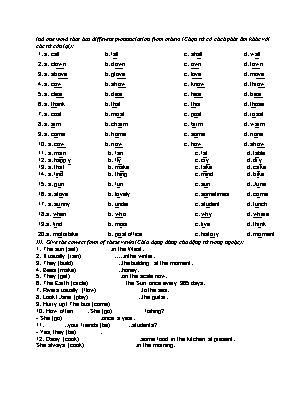 Ôn tập Tiếng Anh Lớp 5