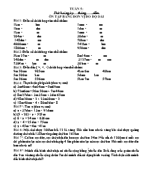 Phiếu bài tập môn Toán Lớp 5 - Tuần 5