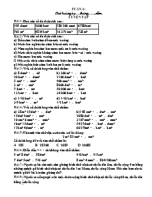 Phiếu bài tập môn Toán Lớp 5 - Tuần 6