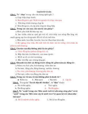 Trắc nghiệm Luyện từ và câu Lớp 5 (Có đáp án)