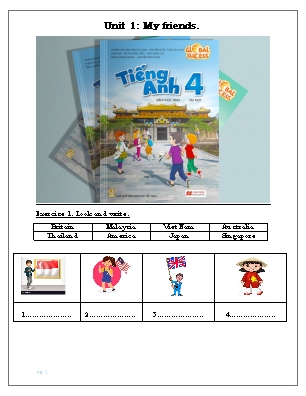 Bài tập bổ trợ Tiếng Anh Lớp 4 (Global Success) - Unit 1: My friends