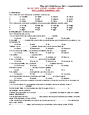 Bài tập Tiếng Anh 11 (Global Success) - Unit 1: A long and heathy life