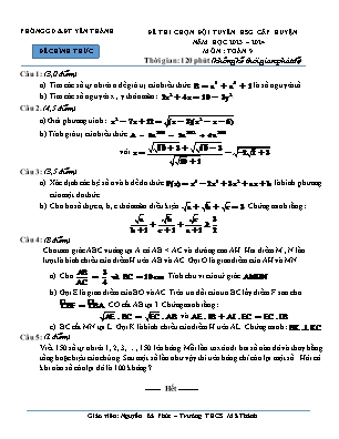 Đề thi chọn đội tuyển học sinh giỏi cấp huyện môn Toán 9 - Năm học 2023-2024 - Trường THCS Mã Thành (Có đáp án)