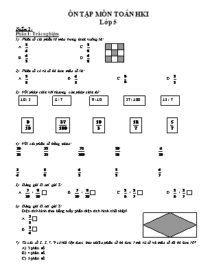 Ôn tập học kì I môn Toán Lớp 5