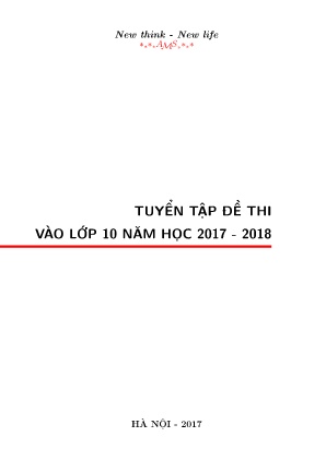 63 Đề thi tuyển sinh vào 10 môn Toán năm 2017-2018