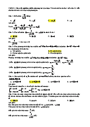Đề thi môn Toán tuyển sinh vào 10 THPT (Có đáp án)