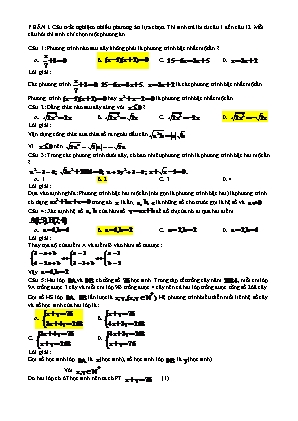 Đề thi thử môn Toán vào Lớp 10 THPT (Có đáp án)