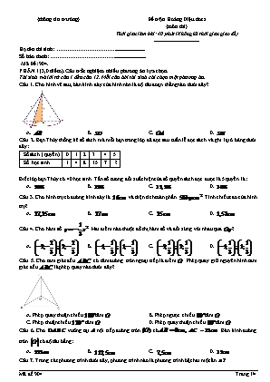 Đề thi thử vào Lớp 10 THPT môn Toán - Mã đề: 904