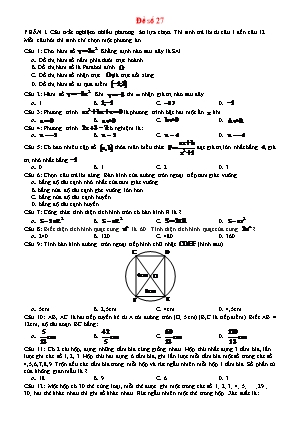 Đề thi tuyển sinh vào Khối 10 THPT môn Toán (Có đáp án)
