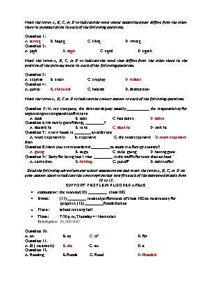 Đề thi tuyển sinh vào Lớp 10 môn Tiếng Anh - Practice 11 (Có đáp án)